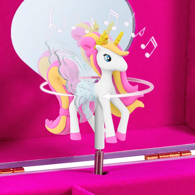 CRAZE Galupy Unicorn Schmuckkästchen Kinder mit Spieluhr, Schmuckschatulle Mädchen mit