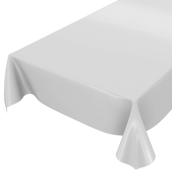 Oilcloth Tablecloth Oilcloth Washable Tablecloth Plain Gloss Plain Light Grey