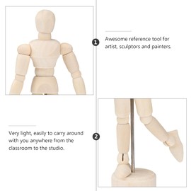 3pcs 4.5 Inches Wooden Art Mannequin Figures with Flexible Joints for Artists Sketching, Painting Models, Photography Props, and Desktop Decoration