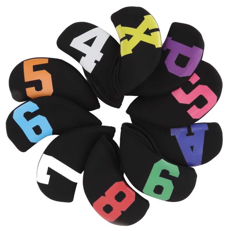 10pcs Golf Iron Head Cover with Large Color Number Waterproof
