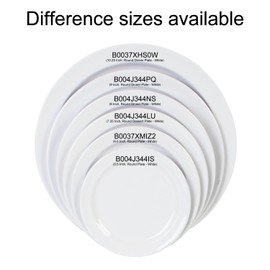 Excellanté Milan Melamine White Collection 5-1/2-Inch Round Plate, White, 12-Piece