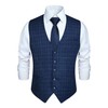 Hisdern Men’s Formal Plaid Wedding Reception Suit Waistcoat in Cotton,