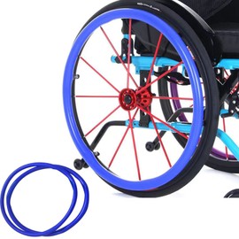 YZRYXHWL Wheelchair Cover Wheelchair Accessories 24in Wheelchair Push Rim Covers 1 Pair Non-Slip Wear-Resistant Hand Push Cover Wheelchair Rear Wheel Push Ring Protective Cover (Color : Blue)