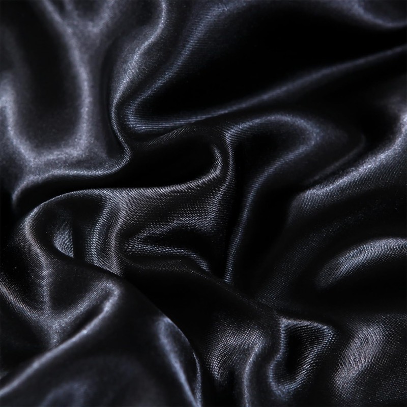 Holawakaka Solid Satin Silk Like Quilt Set Luxury Ultra Soft