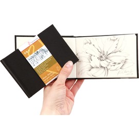 Hahnemuhle Sketch Book D&S, 140gsm Book, Black with stitched binding, 25x25cm