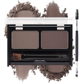 Waterproof Eyebrow Powder Kit-2 Colors Eye Brow Powder Tinted Palette Long Lasting, Brown/Dark Brown Brows Filler Defined & Sculpt Natural Eyebrow Contour Makeup for Sparse Brows with Brow Brush-03