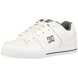 DC Men's Pure Casual Skate Shoe, White/Battleship/White, 7.5 D US