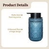 SEICASAYA 13.5 oz Glass Soap Dispenser, Luxurious Floral Embossed Glass