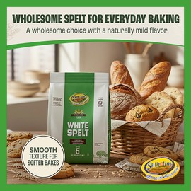 Shibolim White Spelt Flour, 5lb | Triple Sifted | 100% Whole Grain | Great for Sourdough Bread | Certified Kosher