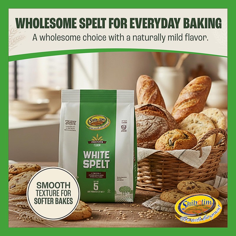 Shibolim White Spelt Flour, 5lb | Triple Sifted | 100%