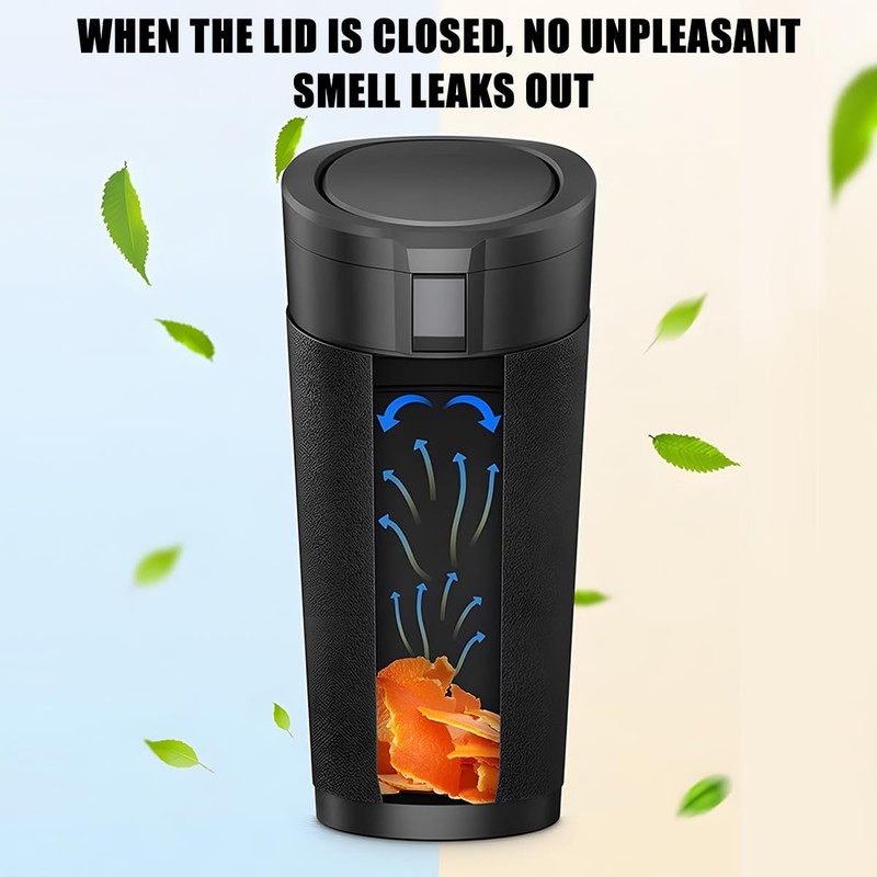 Sandfren Car Trash Can, Leakproof Mini Automotive Garbage Bin Side