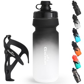 GXCROR Bike Water Bottle Holder with Bottle Combo, Lightweight, Durable & Secure Water Bottle Cage Set, Easy Installation, Fit for Sport Outdoor Cycling, MTB Road
