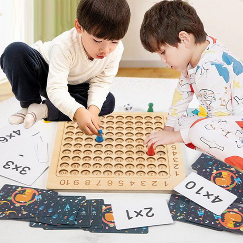 Multiplication Board Game Wooden Early Learning Educational Brain Development Math