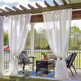 Curtain Rods for Windows 72 to 144, 1 Inch Industrial Curtain Rod, Wrap Around White Curtain Rods, Indoor/Outdoor Curtain Rod, Room Divider Curtain Rod, Adjustable Curtain Rod, 72-144",White