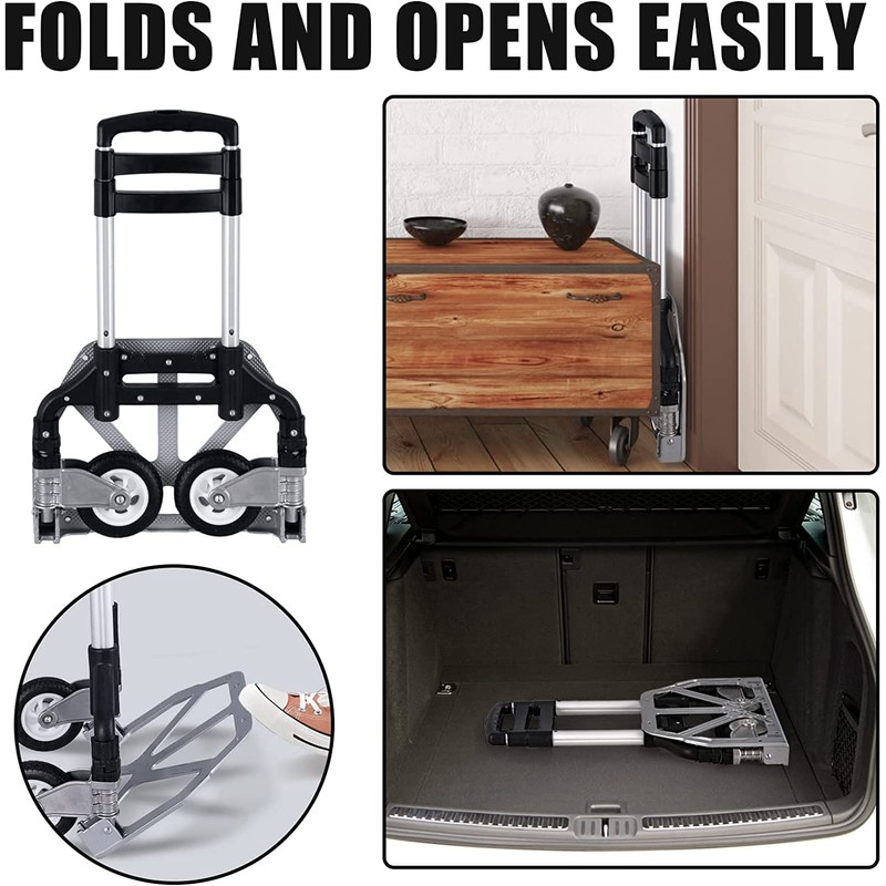 Folding Hand Truck Dolly Aluminum Folding Hand Cart Luggage Trolley