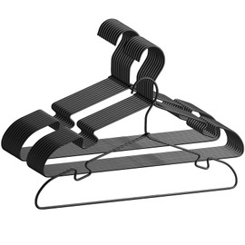 VWV 20 Pack Black Aluminum Hangers, 16.5 Inch Smooth and Durable Metal Shirt Dress Hangers, Lightweight and Sturdy Metal Hangers, Suit Jacket Dress Hangers