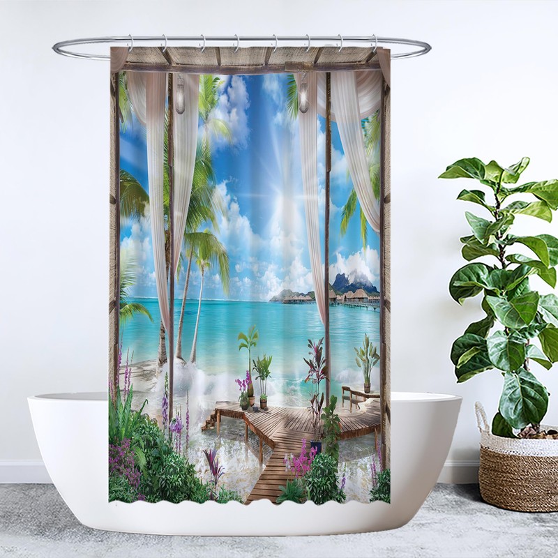 Ulticool Shower Curtain - Beach Sea Nature - 120 x