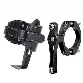 Bicycle Cup Holder Retro Motorcycle Drink Holder Handlebar Water Bottle Holder Mount with Metal Clamp for Scooter Bike Boat Stroller Wheelchair Golf Push Cart Tractor (Style A, Black)