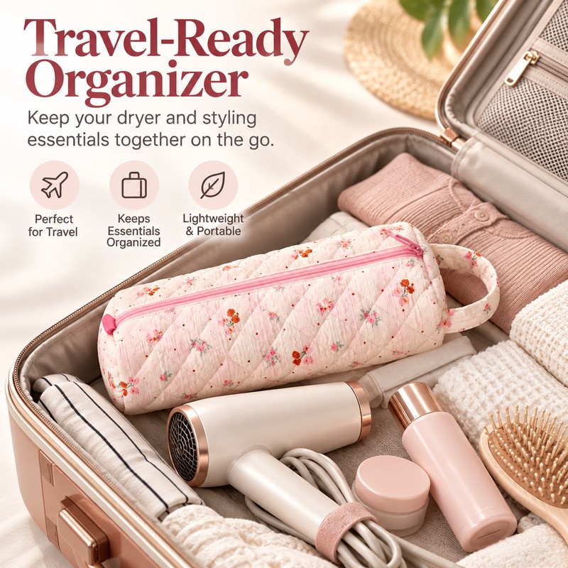 Large Hair Dryer Storage Bag for Home & Travel –