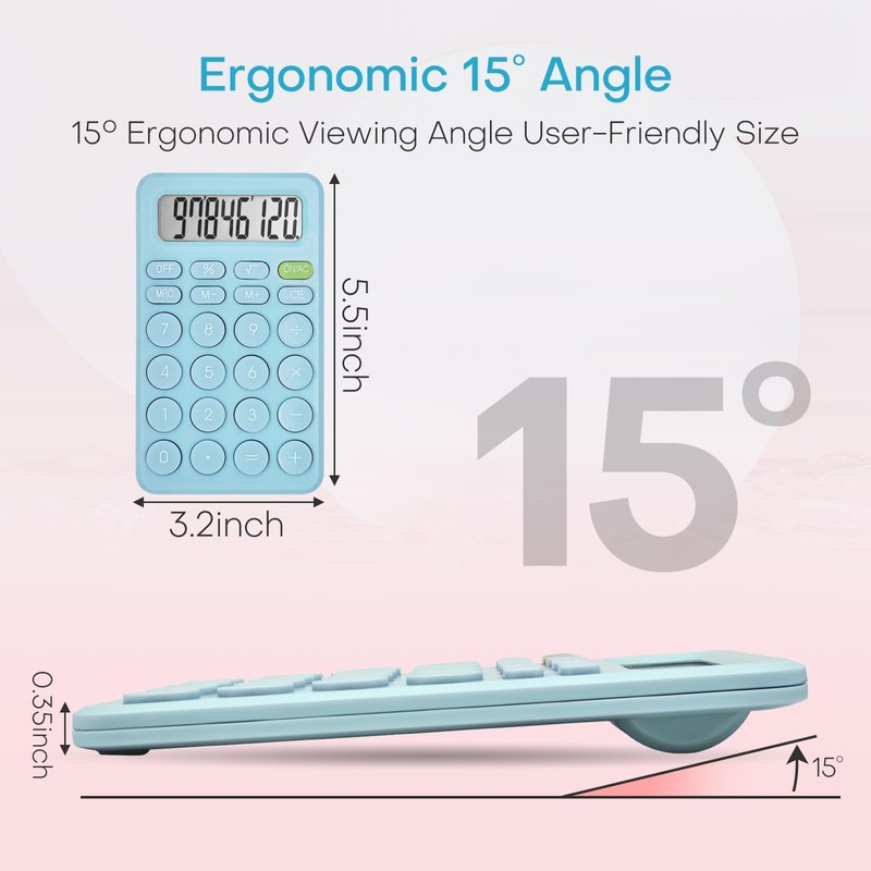 TuviKai Cute Basic Four Function Calculator for Teachers and Students,