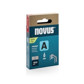 Novus 042-0773 Fine Wire Clips A Type 53 6 mm Spine Width 11.3 mm Wire Width 0.75 mm Pack of 1,800 Hardness Hardness Material: Galvanised Steel Wire