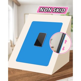 3 Pack Silicone Craft Mat, IKOCO 15.7"x 11.8" Silicone Mat Bulk Playdough Mat Nonslip and Nonstick Silicone Sheets for Crafts, Paint, Resin Casting Molds (Blue & Rose Red& Cyan)