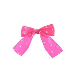 Zac's Alter Ego Star Print on Satin Bow with Tails on Baby Barrette