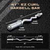 GarveeLife Olympic EZ Curl Barbell Bar, 47" EZ Curl Bar