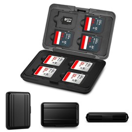 T Tersely Digital Storage Aluminum Case – 8 Slot Waterproof Dustproof Shockproof Memory Card Carrying Box for SD/SDHC/MMC/Micro SD/TF Cards