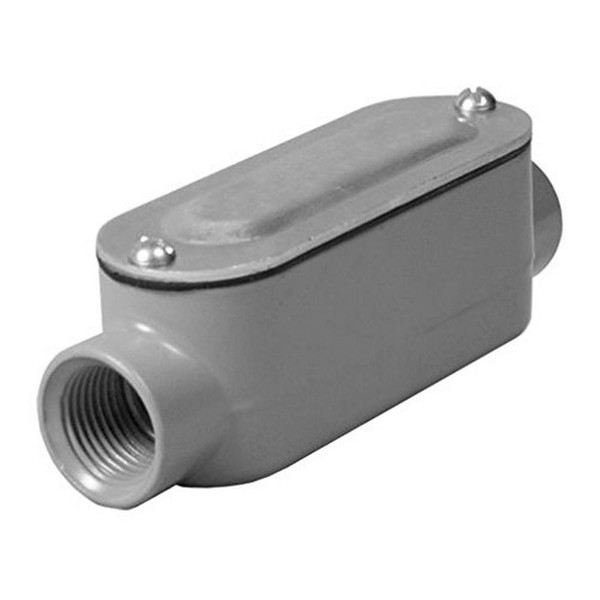 TayMac RLC100 Threaded C Type Conduit Body, Die Cast Aluminum, Stamped Steel Cover, 1-Inch,Gray