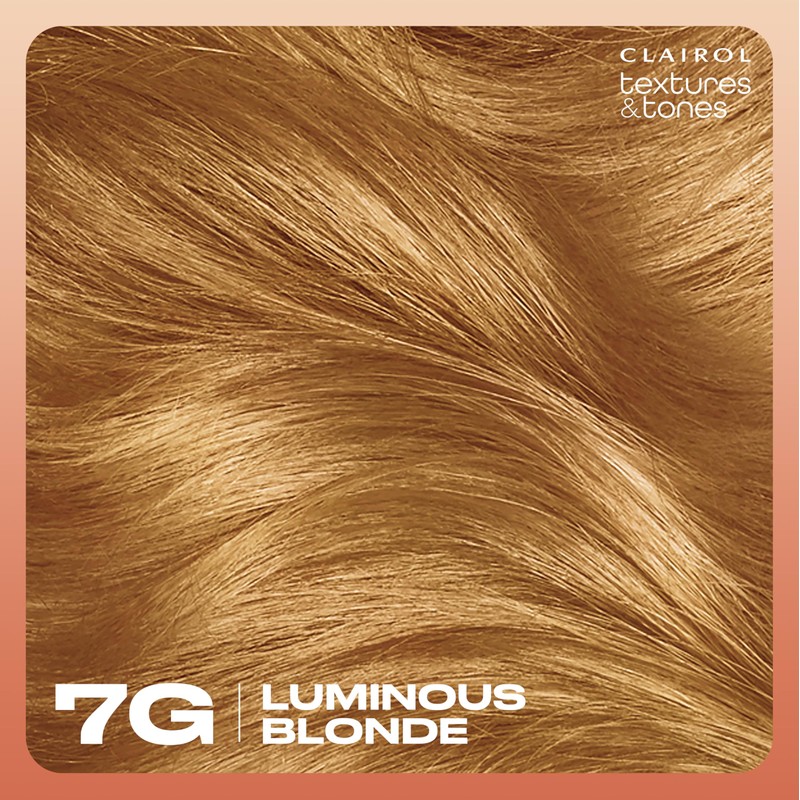 Clairol Textures & Tones Permanent Hair Dye, 7G Luminous Blonde