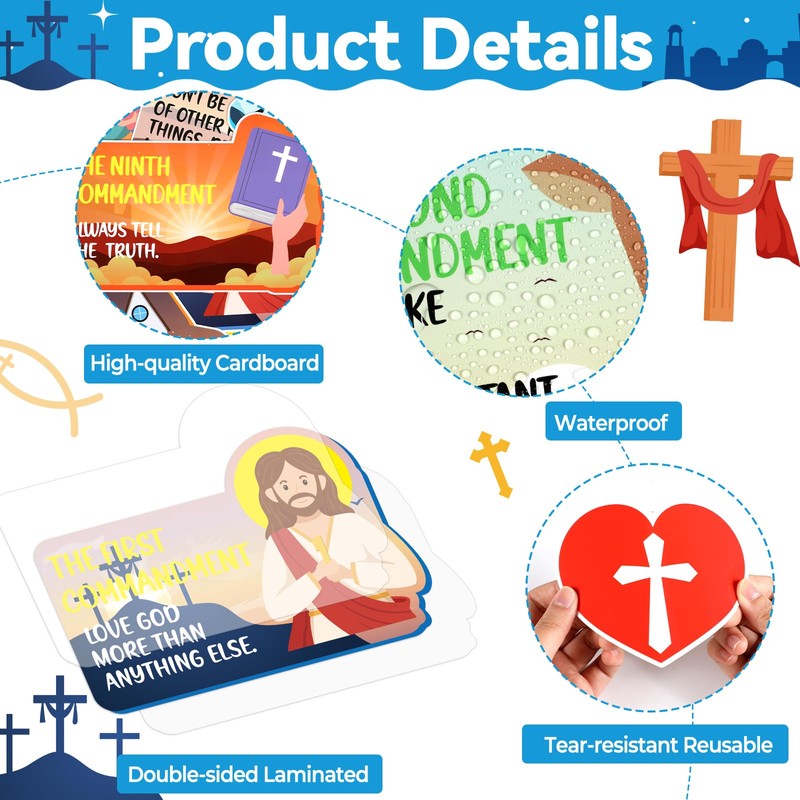 gisgfim Ten Commandments Bulletin Board Decorations Set Back to School