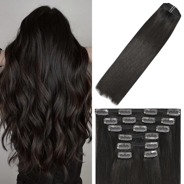 WindTouch Brown Hair Extensions for Women Clip in, 12 Inch