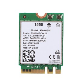 Wireless Network Card for KILLER 1550AC for windows10 2.4 G & 300 MBPS /5 G & 1.73 Gbps