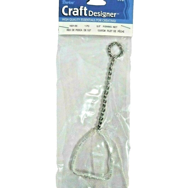 Darice Craft Designer Mini Fishing Net 5.5-in Metal Hobby Scrapbook