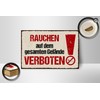 Femer Holzschild Hinweis 12x18 cm Rauchen auf dem gesamten Gelände