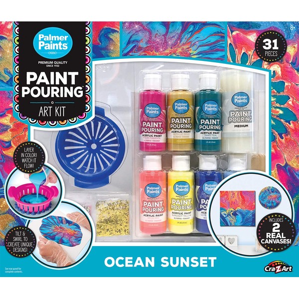 Cra-Z-Art Palmer Paint Pouring DIY Ocean Sunset Kit