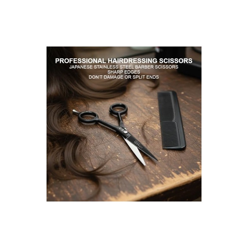 Professional Hair Scissors 6 Inch Salon Barber Shears Ergonomic