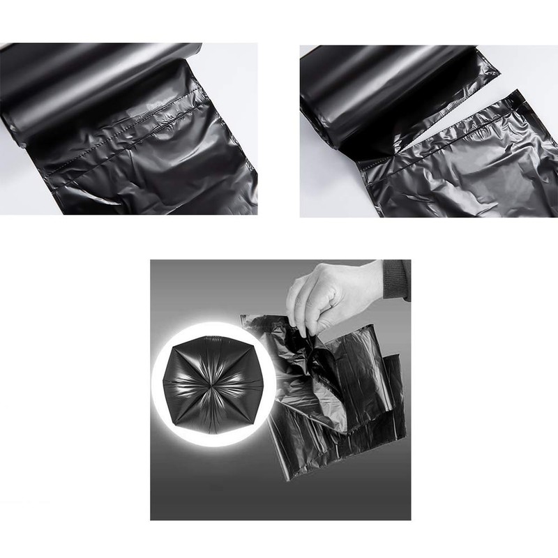 Oymlclivisa Bin Liners, 5L Small Black Bin Bags, 6 Rolls,