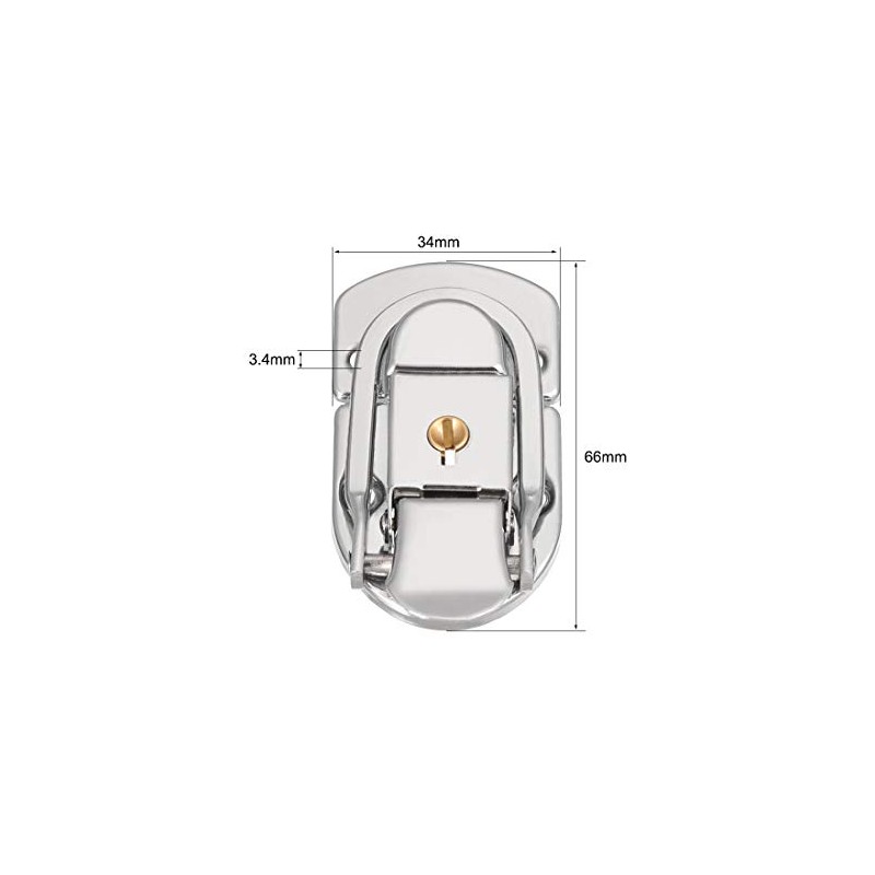 sourcing map 66mm x 34mm Metal Small Size Suitcase Lock