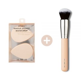 brand / Moist Adhesion The Tool Lab Hydro Sponge (2 water drops included + 106 foundation brush) / /촉촉밀착더툴랩 하이드로 스펀지 (워터드롭 2개입+106파운데이션브러쉬)