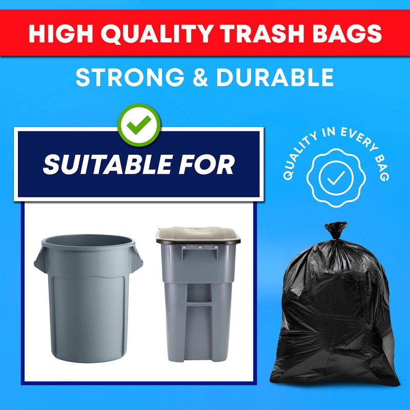 Tasker 44-45 Gallon Trash Bags Heavy Duty, (Value 100 Bags
