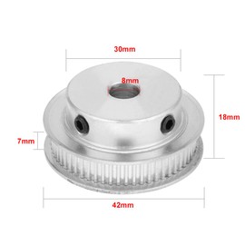 sourcingmap Aluminum 60 Teeth 8mm Bore 2.032mm Pitch Timing Belt Pulley for 6mm Belt