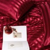 YASMENG Satin Duvet Cover 140 x 200 cm Red Stripe