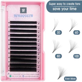 Easy Fan Volume Eyelash Extensions Fast Fanning Lashes Blooming Russian Volume False Lashes Salon Use .03 .05 .07 .16 Curl J B C Cc D Dd L