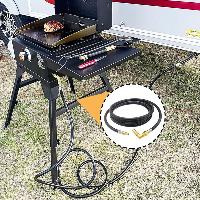 Hooshing 12FT Propane Quick Connect Hose with Propane Elbow Adapter