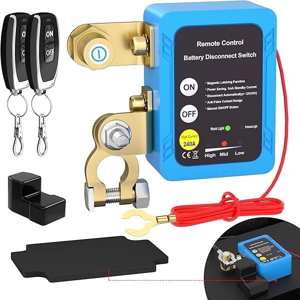 Kill Switch 12V 240A Remote Battery Disconnect Switch Automatic Power