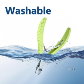 Criyar Fine Edge Cuticle Trimmer & Nippers, Scissor, Silicone Handle Nail Tools for Precise Removal, Durable Washable Cuticle Cutter & Remover Nail Clippers (Green 1PC)