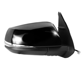 Passenger Side Mirror for Toyota Tacoma, textured black w/PTM cover, w/turn signal, foldaway, w/o puddle lamp, w/o spot Mirror, w/o blind spot detection system, Heated Power