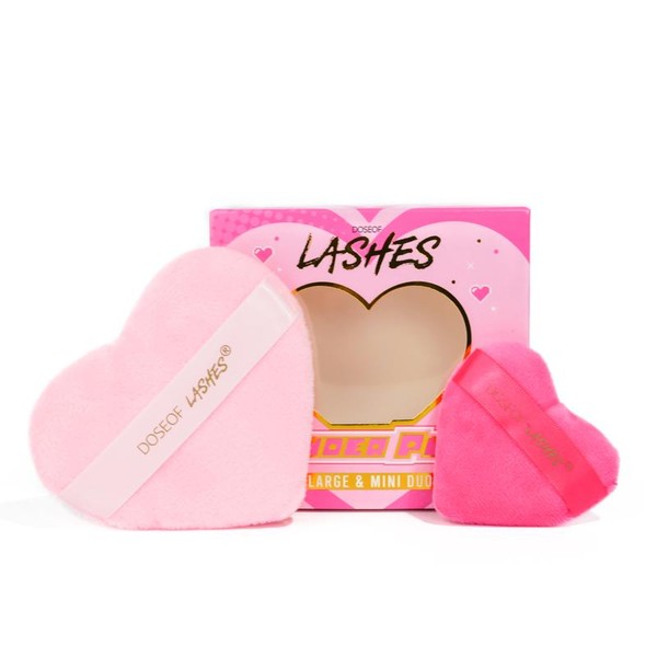 Dose of Lashes Heart Powder Puff Duo for Pressed Powder,